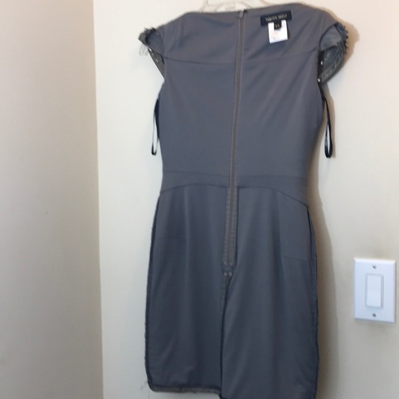 Tadashi Shoji Gold Pleated & Studded Fitted Dress - Picture 7 of 7